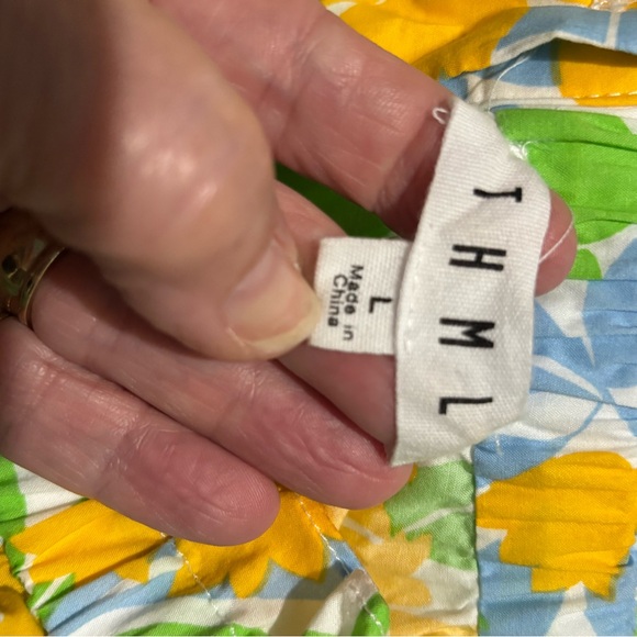 THML Vibrant Floral Blouse - Green, Yellow, Orange - Picture 3 of 6